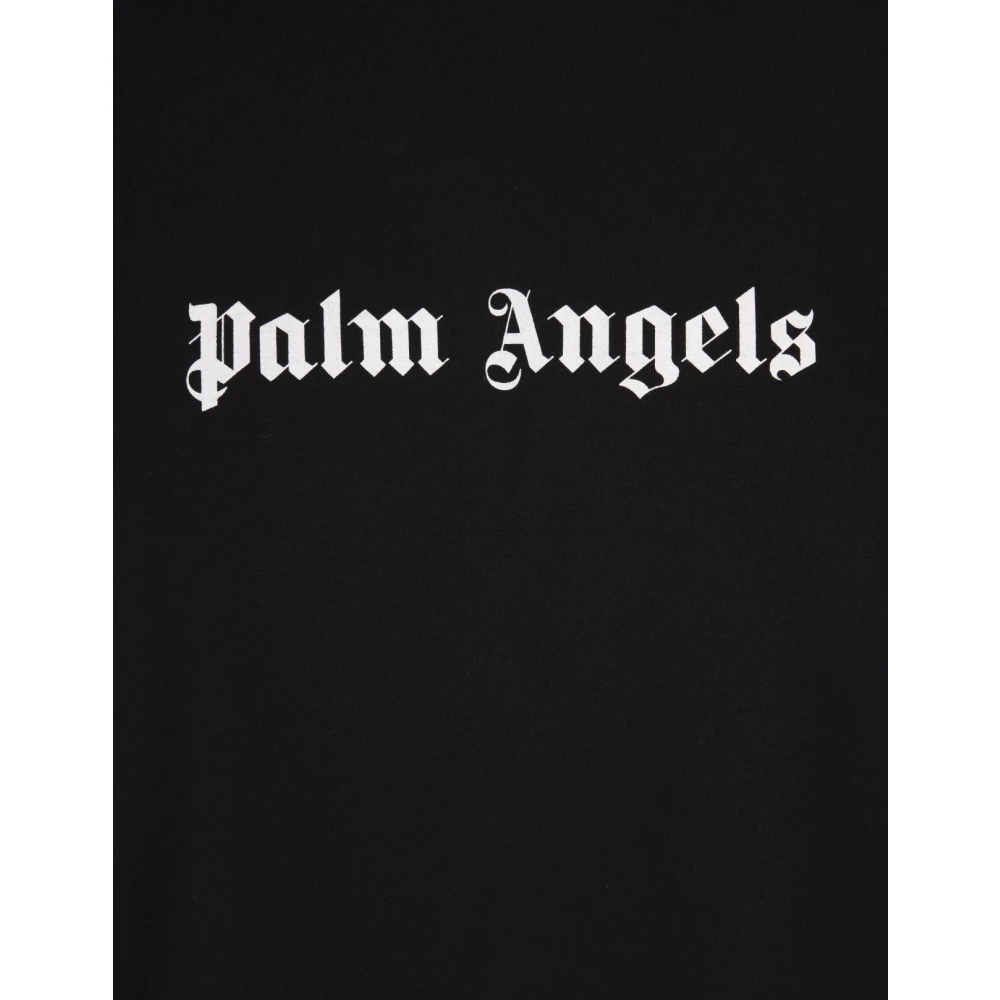 Palm Angels Zwart Logo Print Crew Neck T-shirt Black Heren