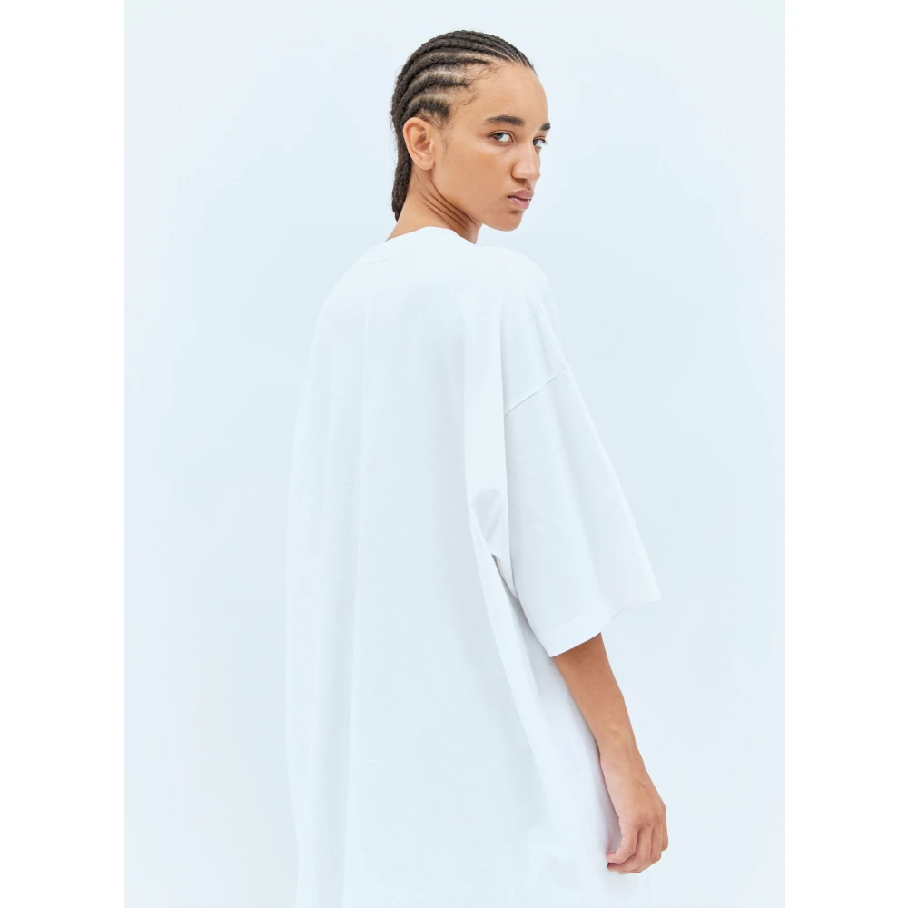 The Row Oversized Katoenen T-shirt Ronde Hals Korte Mouwen White Dames