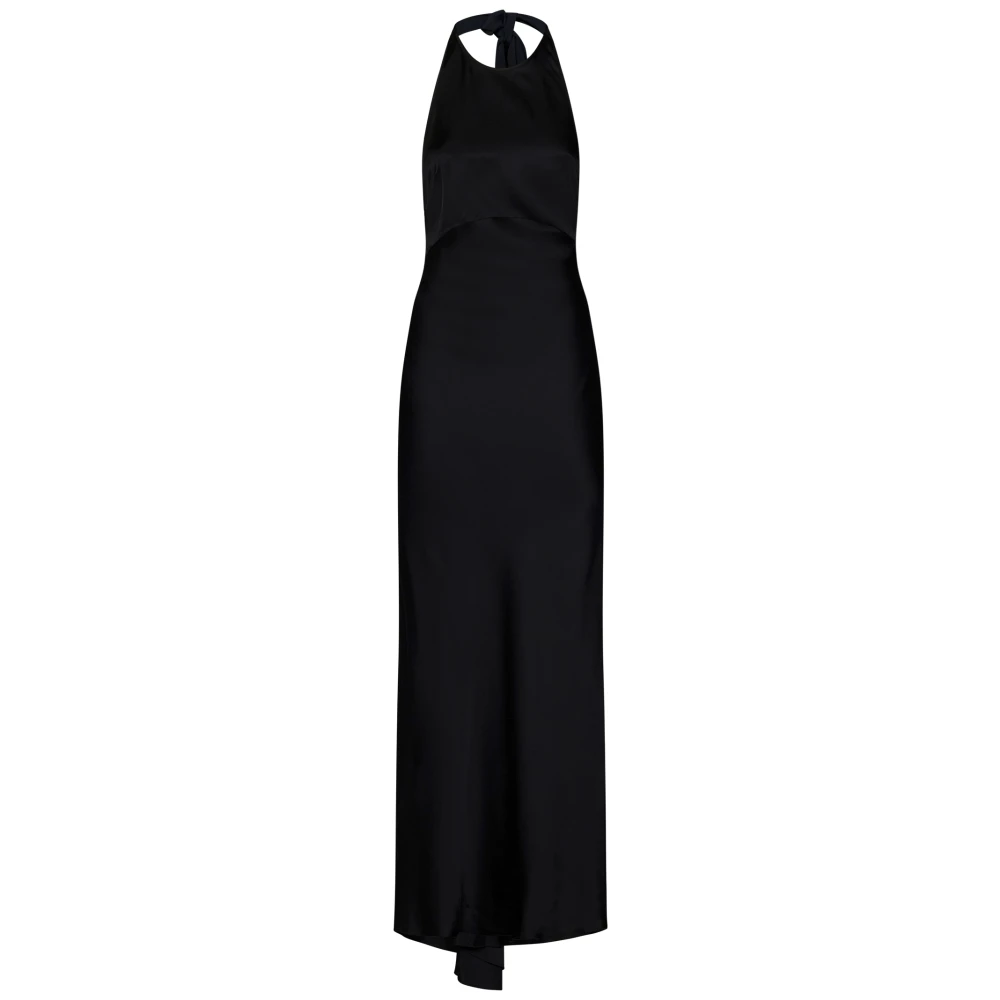 N21 Zwarte jurk met kanten details en halternek Black Dames