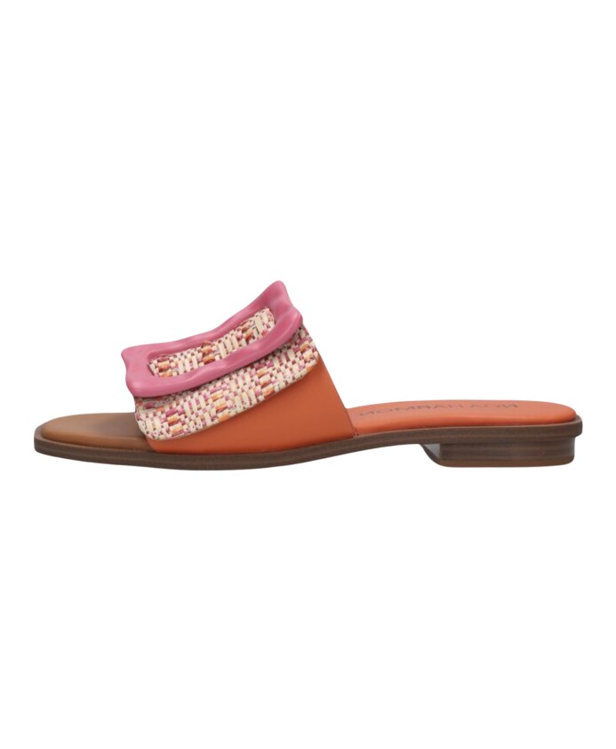 trendy-oranje-slippers-met-multi-color-bovenwerk