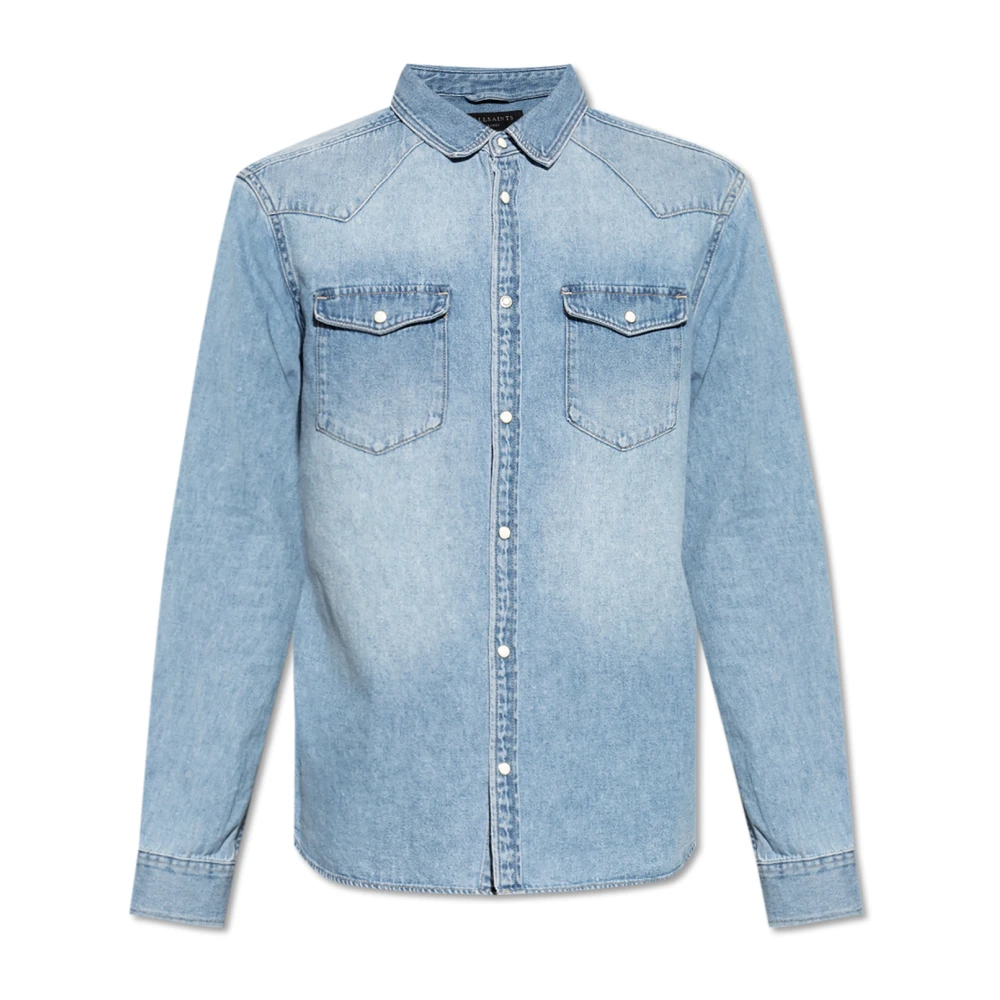 AllSaints Denim Shirt Macgowan Blue Heren