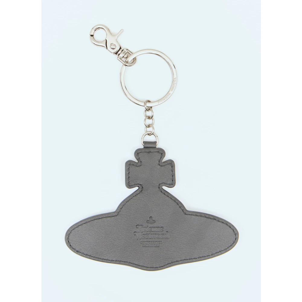 Vivienne Westwood Orb Leren Sleutelhanger Hanger Klip Black Unisex