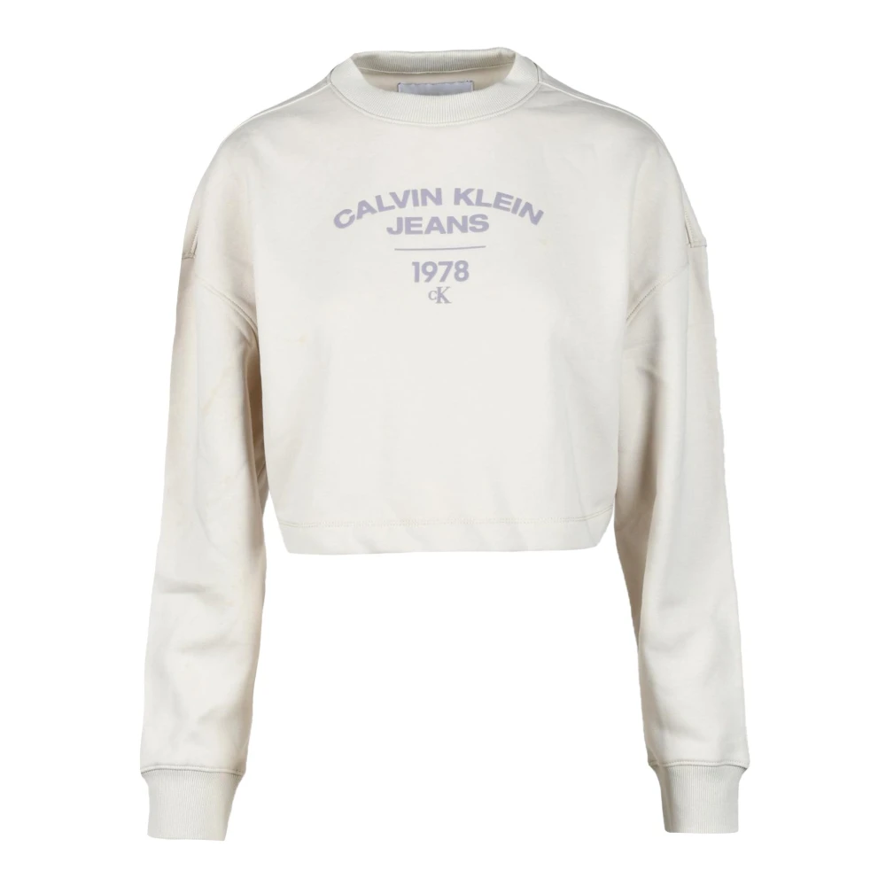 Calvin Klein Jeans Comfortabele Sweater van Katoenmix Beige Dames