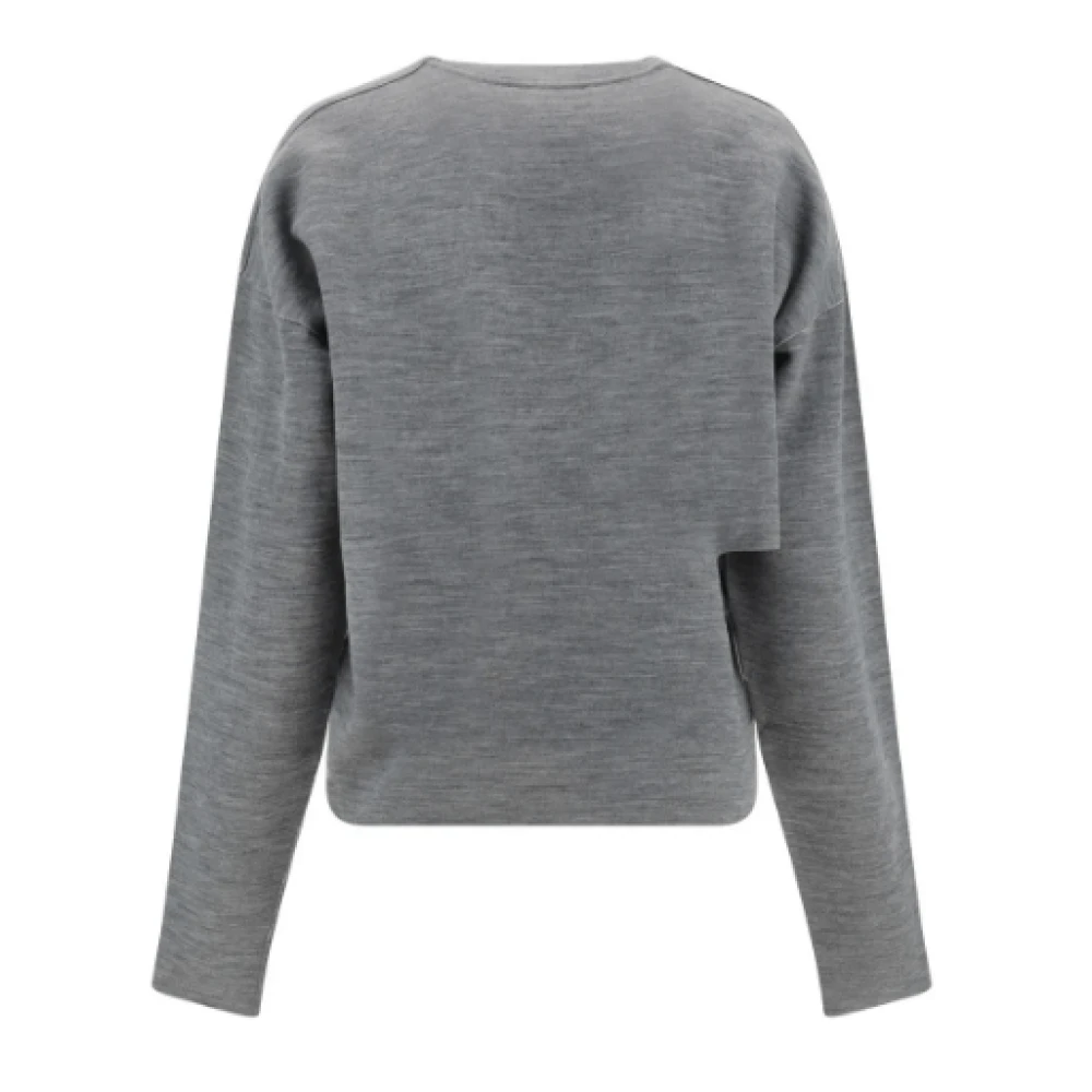 Fendi Monochrome Wol Crop Jumper Gray Dames