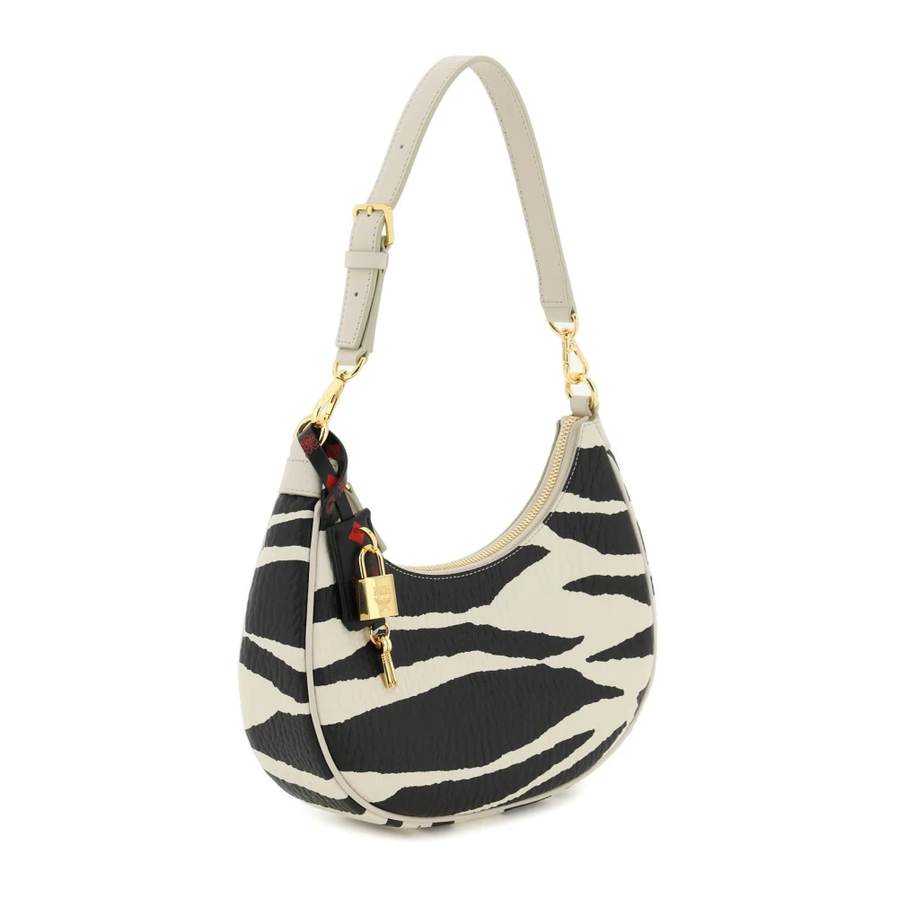 MCM Zebra Print Leren Mini Hobo Tas Multicolor Dames