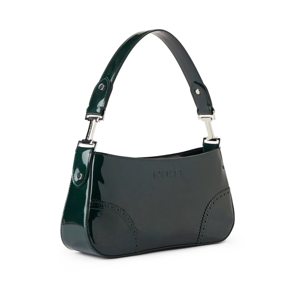 Iceberg Gebeitst groen leren crossbody tas Green Dames