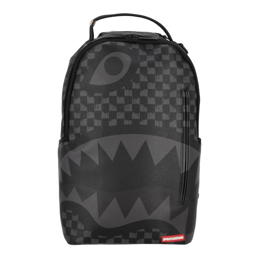 Sprayground Zwarte Hangover Drip Check Rugzak Black Unisex