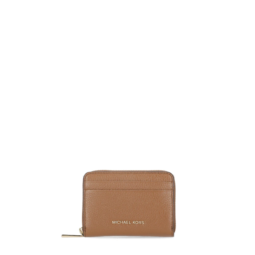 Michael Kors Bruin leren kaarthouder met rits Brown Dames