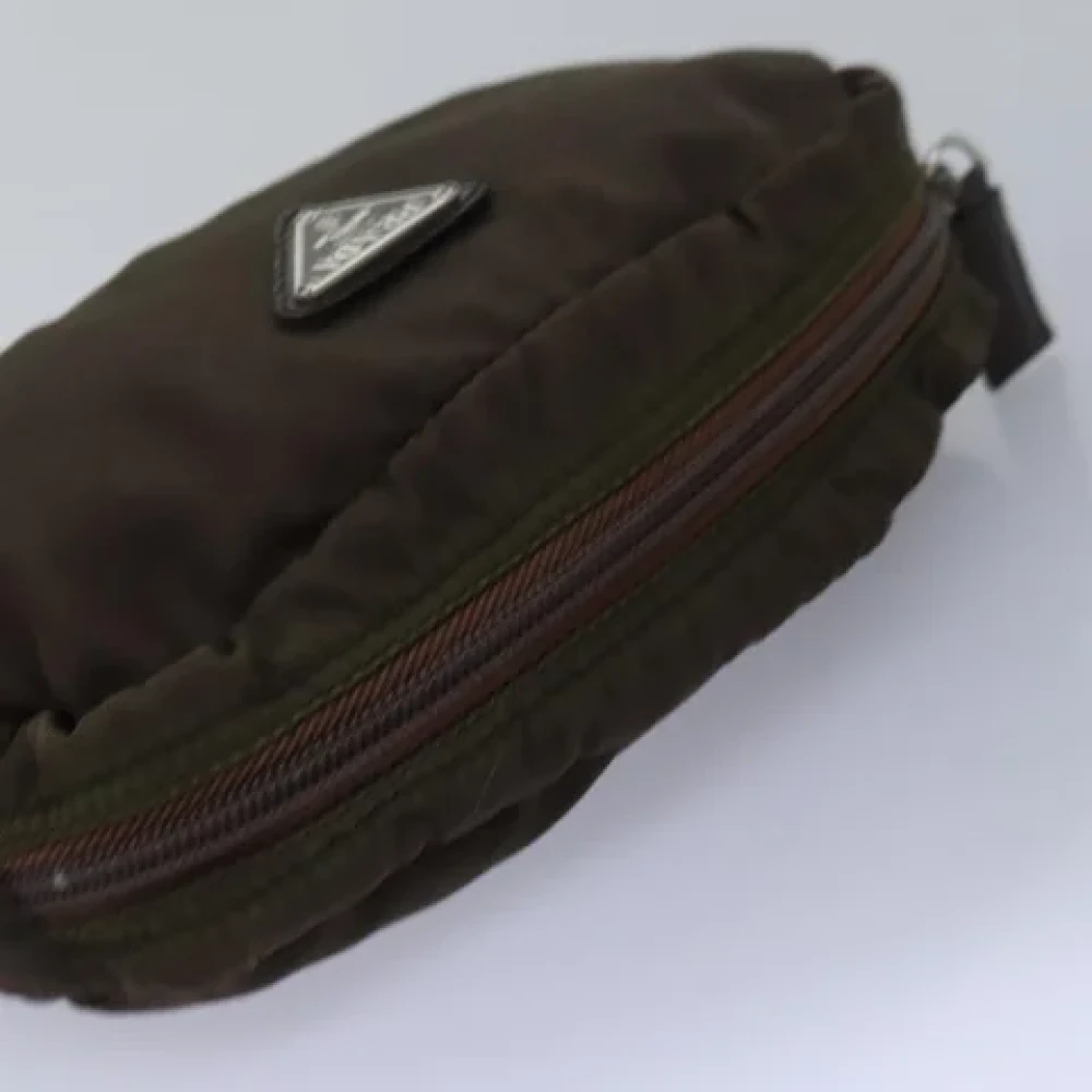 Prada Vintage Pre-owned Nylon pouches Brown Dames