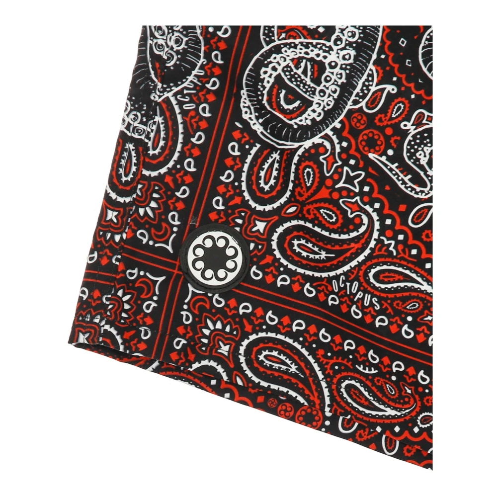 Octopus Zwarte Bandana Boardshorts Zwembroek Multicolor Heren