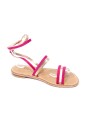 sandalette-cloutee-fuchsia-or