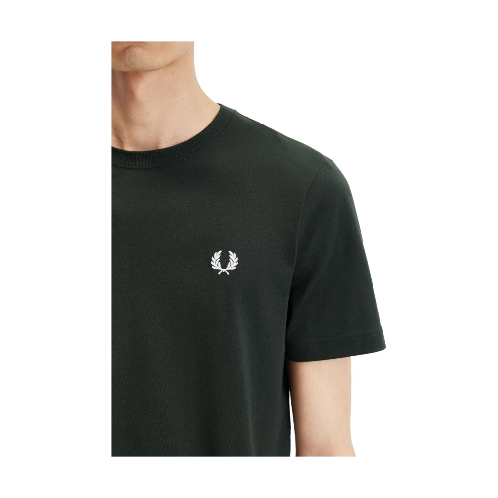 Fred Perry Groene Logo Tee Geborduurde Stijl Green Heren