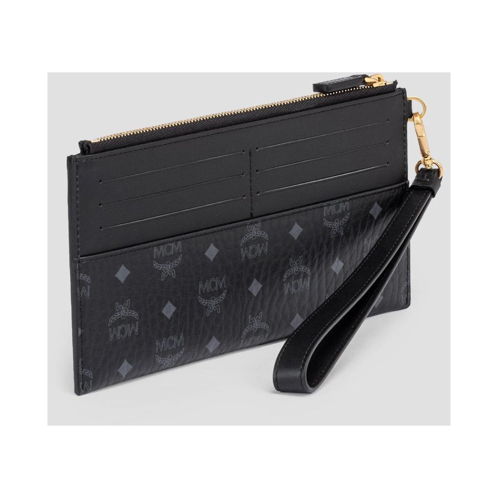 MCM Aren Pouch in Visetos met polsband Black Dames