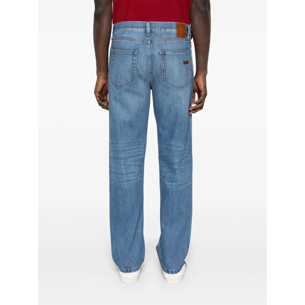 Z Zegna Blauwe Denim Jeans Klassieke Pasvorm Blue Heren