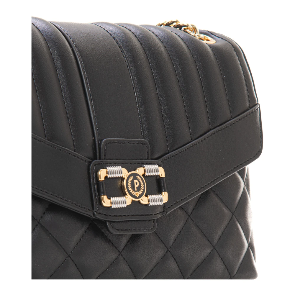 Pollini Gewatteerde Schoudertas met Schuifketting Black Dames