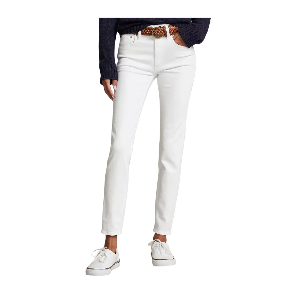 Ralph Lauren Witte Slim Fit jeans met middelhoge taille White Dames