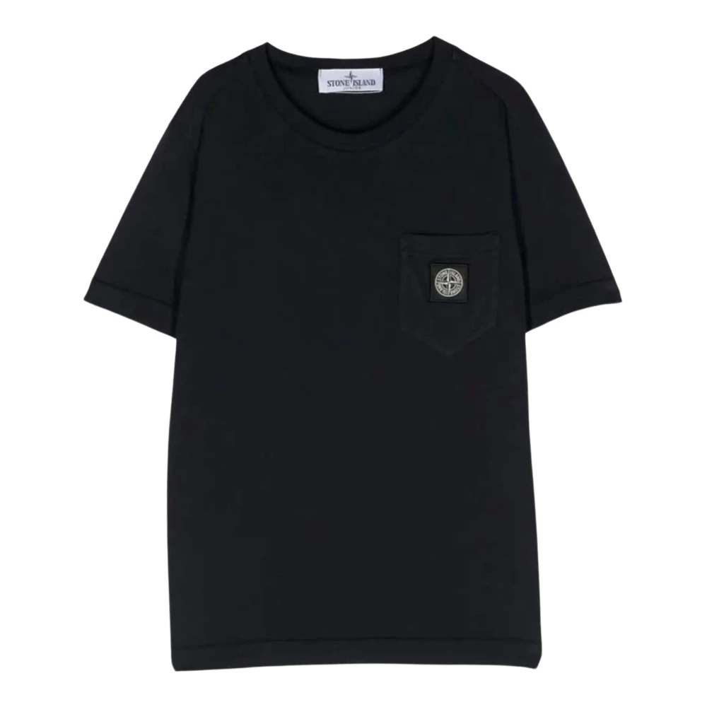 Stone Island Blå T-shirt med Patch Logo Blue, Pojke