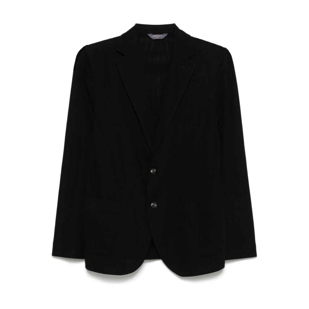 Circolo 1901 Men's Black Blazers, S, Buttoned Jacket With Patch Pockets