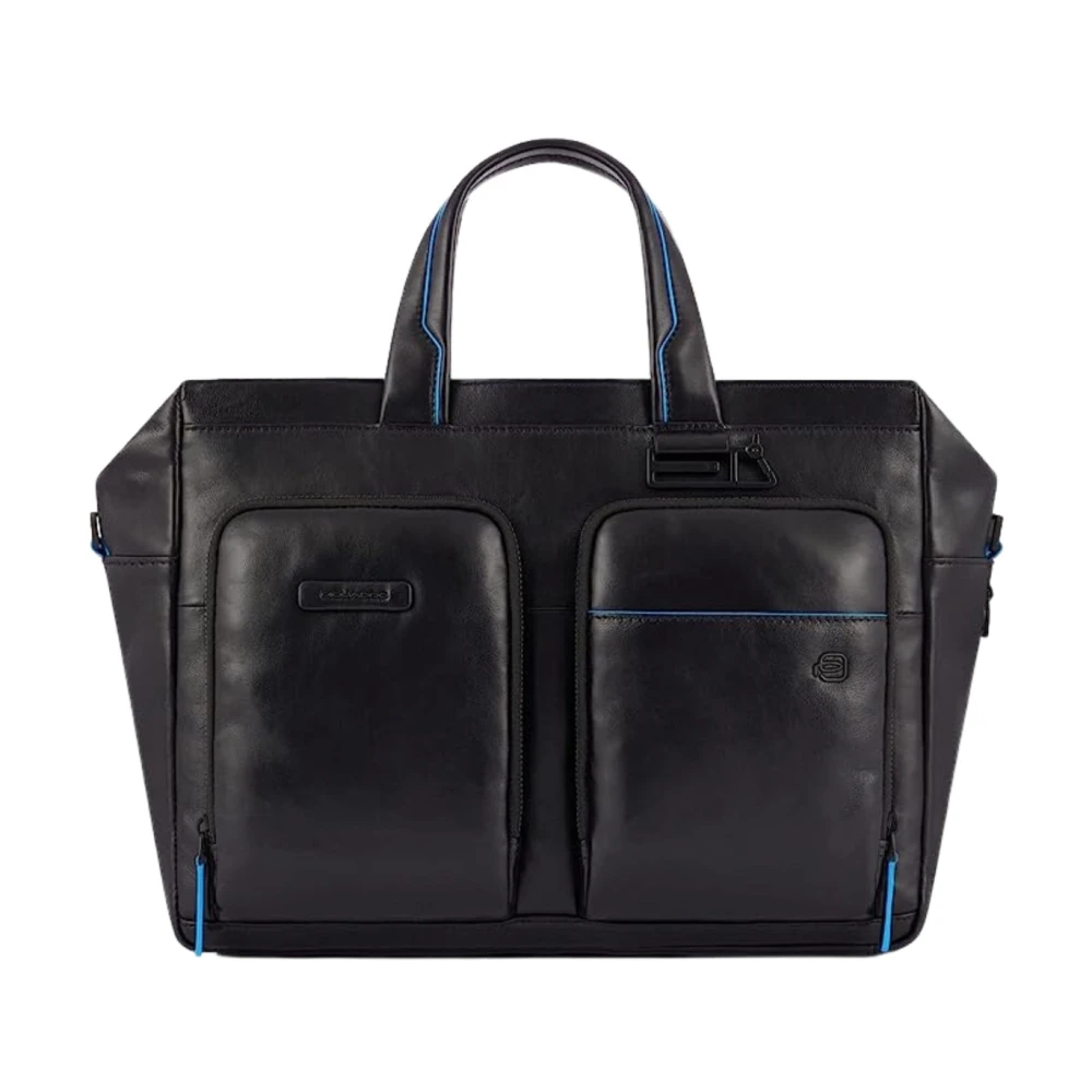 Piquadro Women's Black Elegant Leather Document Holder With Laptop Compartment