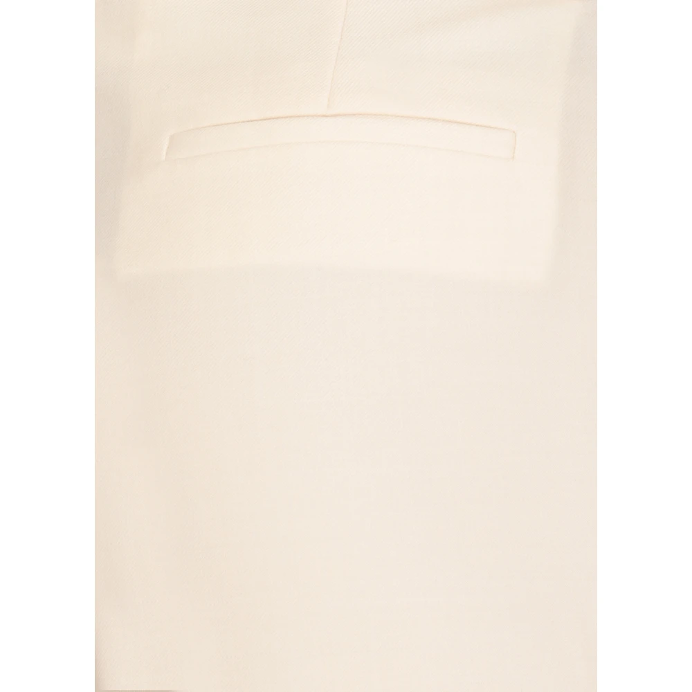 Antonelli Firenze Ivoor wollen blend broek met zakken Beige Dames