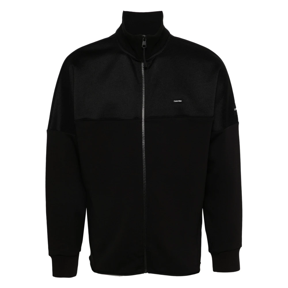 Calvin Klein Zwarte Katoenen Rits Sweater Hoodie Black Heren