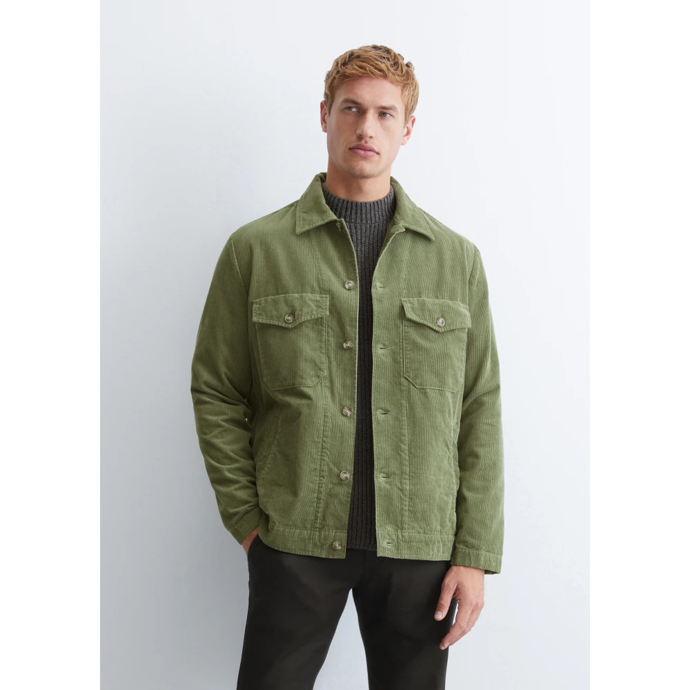 Marc O'Polo Ribfluwelen overshirt Gray Heren
