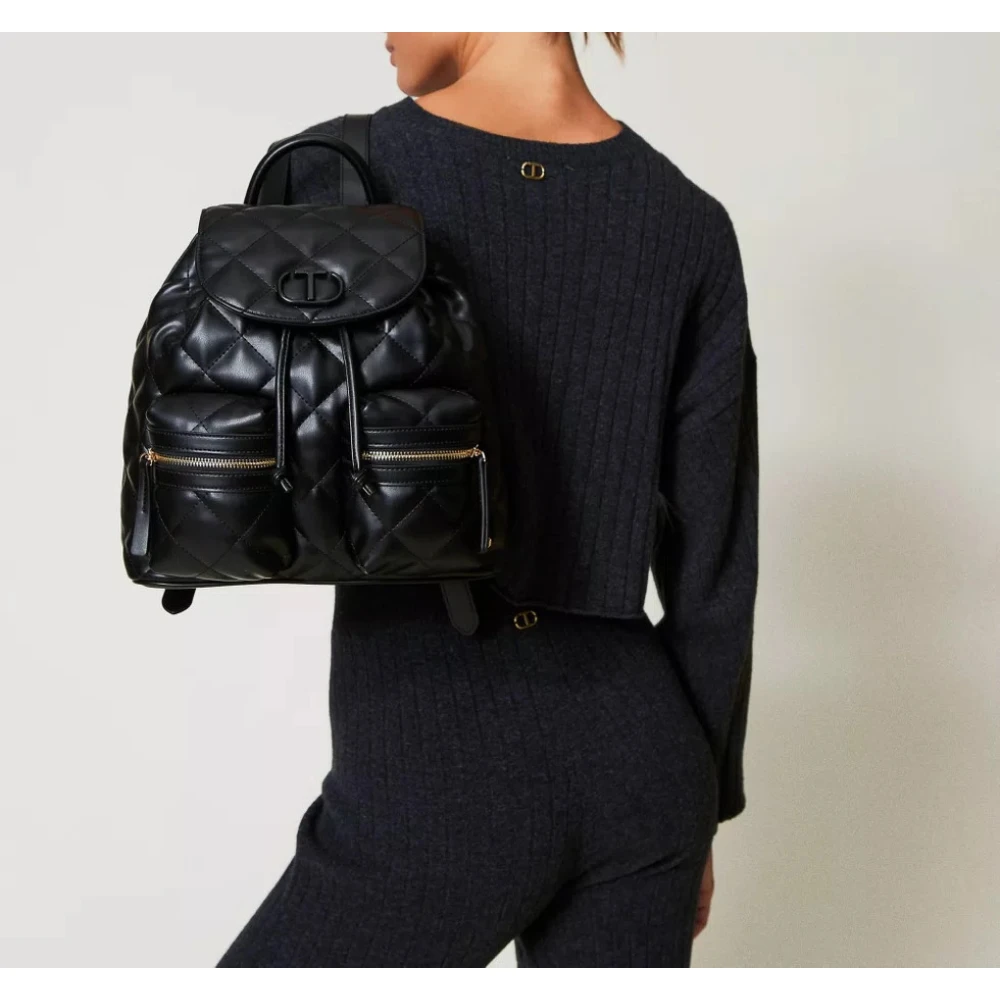 Twinset Gewatteerde Ovale Rugzak Black Dames