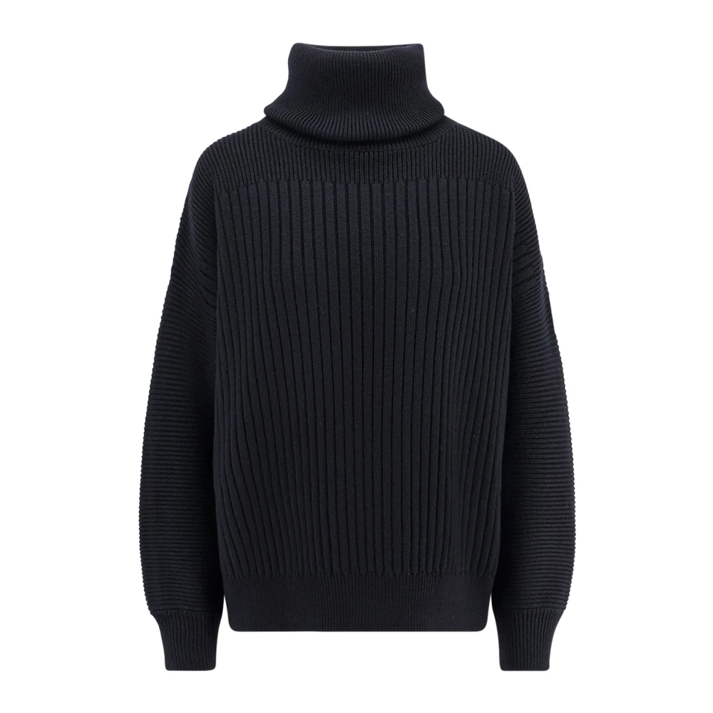 Moncler Wollen Turtleneck Sweater met Logo Patch Black Dames