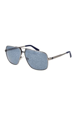 lunettes-de-soleil-aviateur-gunmetal-bleu-a-motif