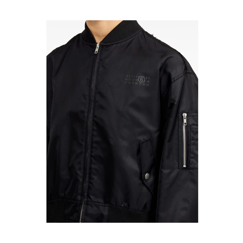 MM6 Maison Margiela Zwarte Jersey Ritsjas Black Dames