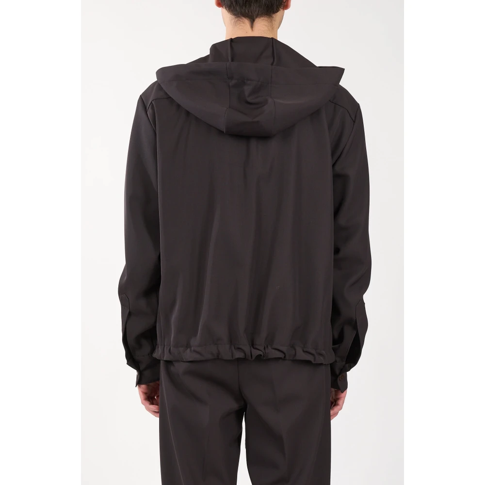 Costumein Overshirt van zuivere wol met capuchon Brown Heren