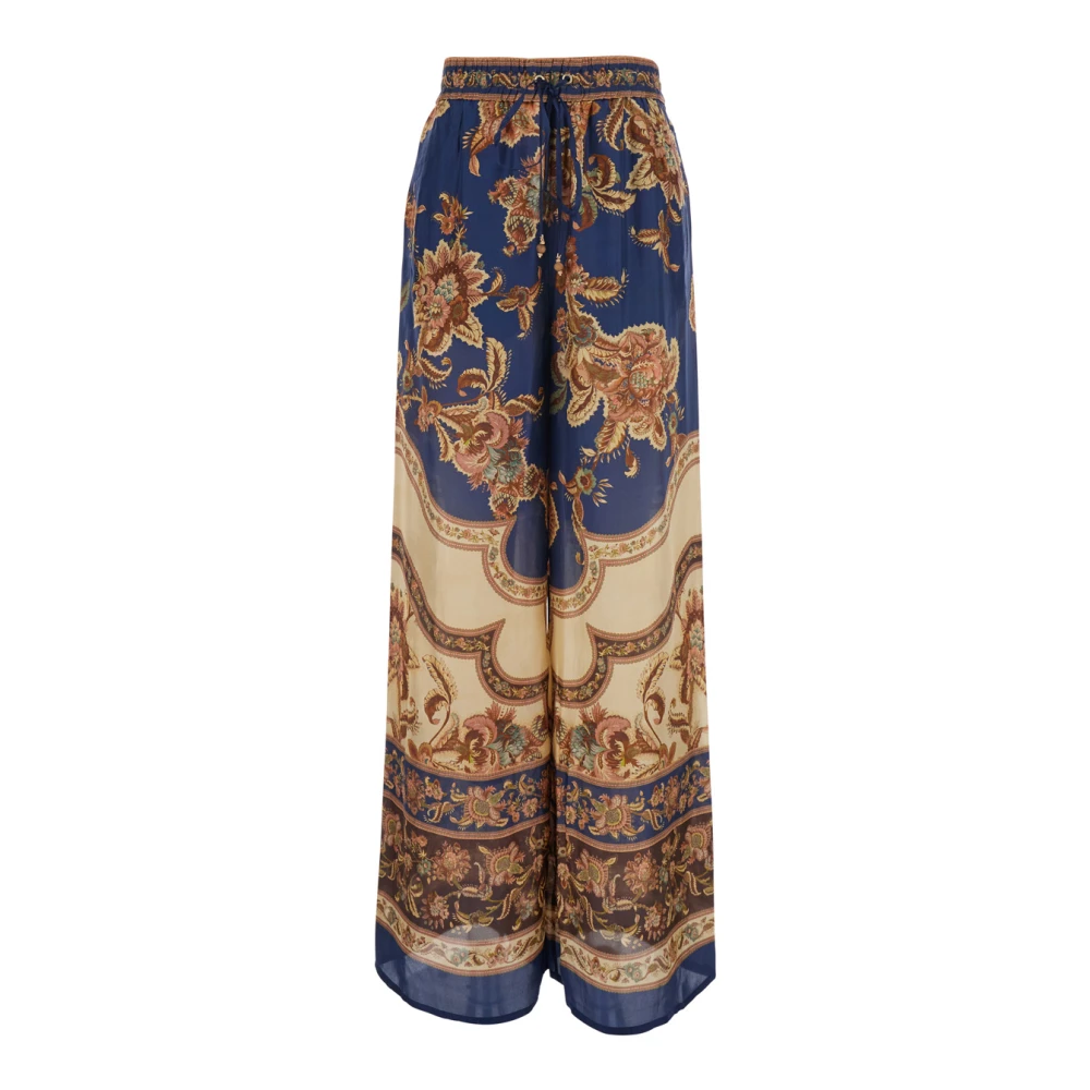 Zimmermann Aster Relaxed Pant - Female - Wide Trousers - Multicolor - M - Trousers