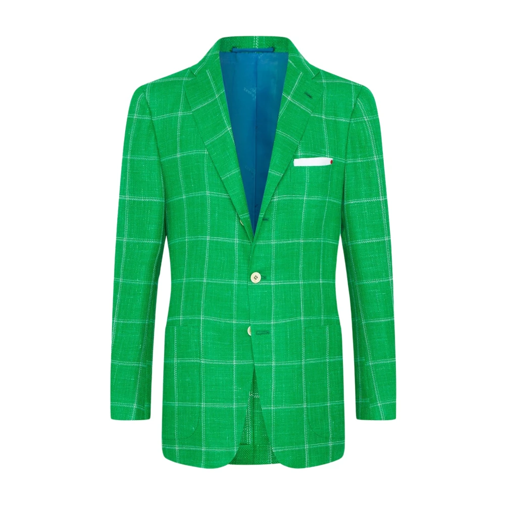 Kiton Kashmir Rutig Jacka Green, Herr