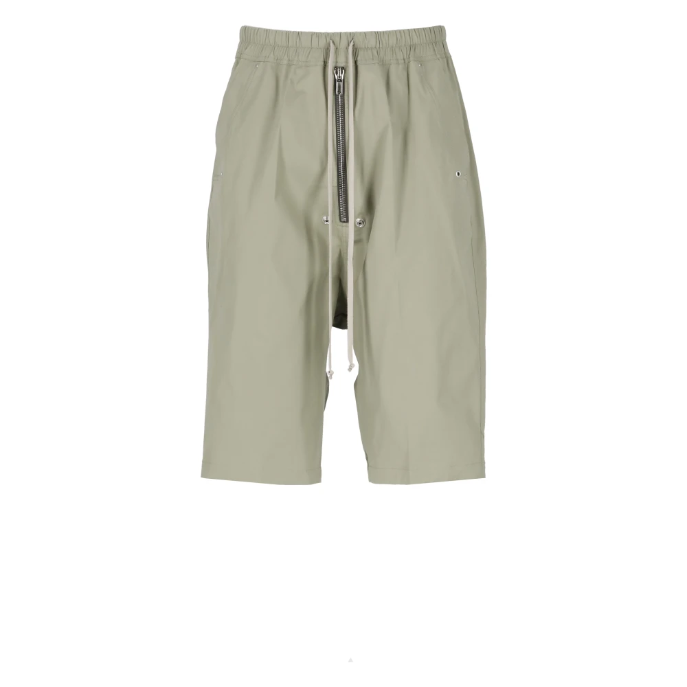 Rick Owens Katoenen Bermuda Shorts met Elastische Tailleband Green Heren