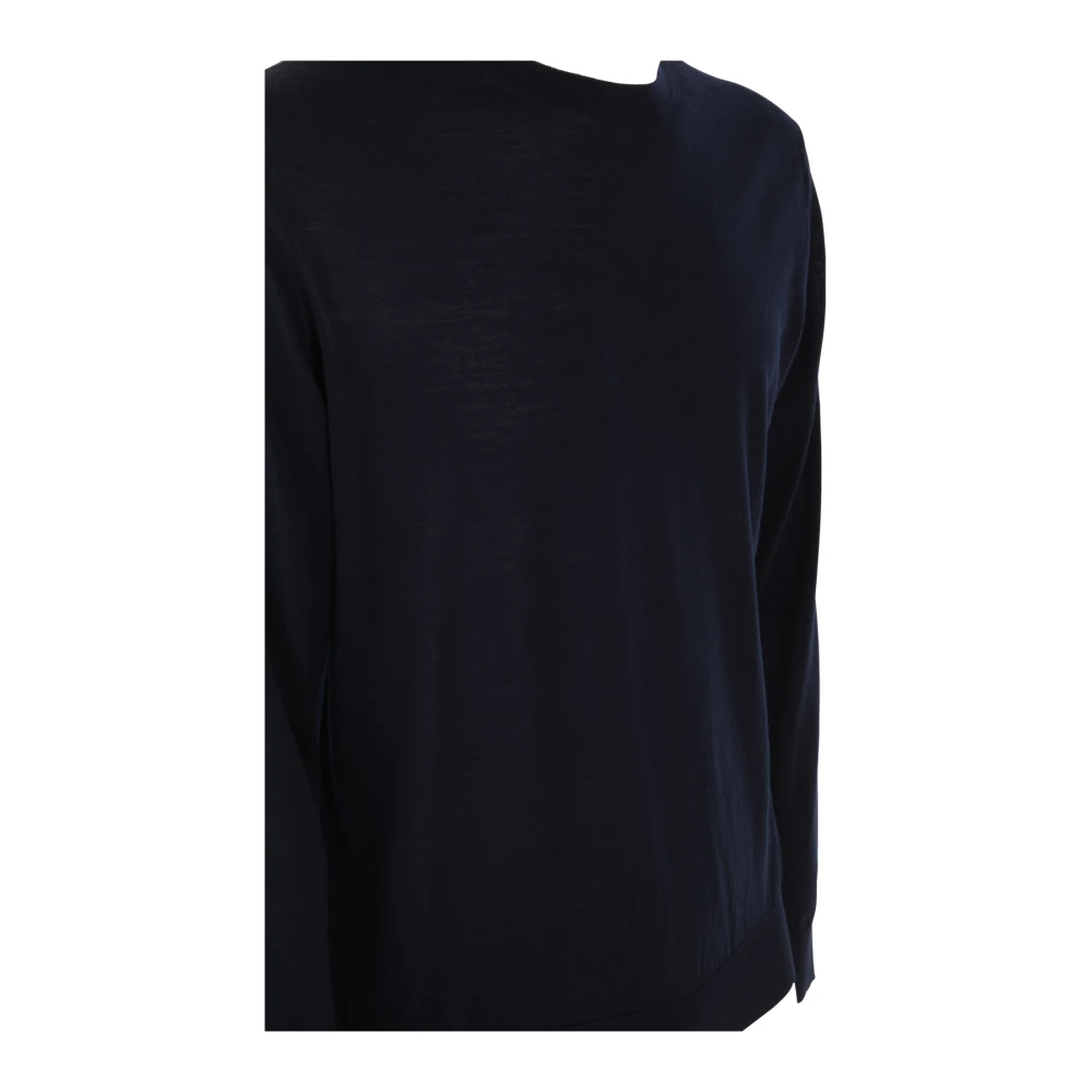 Z Zegna Blauwe Crew Neck Pullover Black Heren