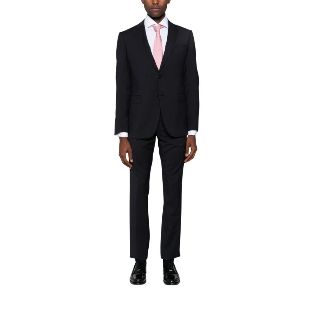 Emporio Armani Homme Gris Costumes, Taille: S Costume En Laine À Simple Boutonnage