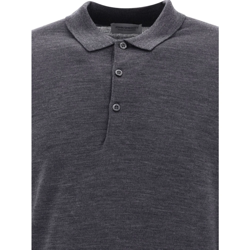 John Smedley Houtskool Overhemd met Lange Mouwen Black Heren