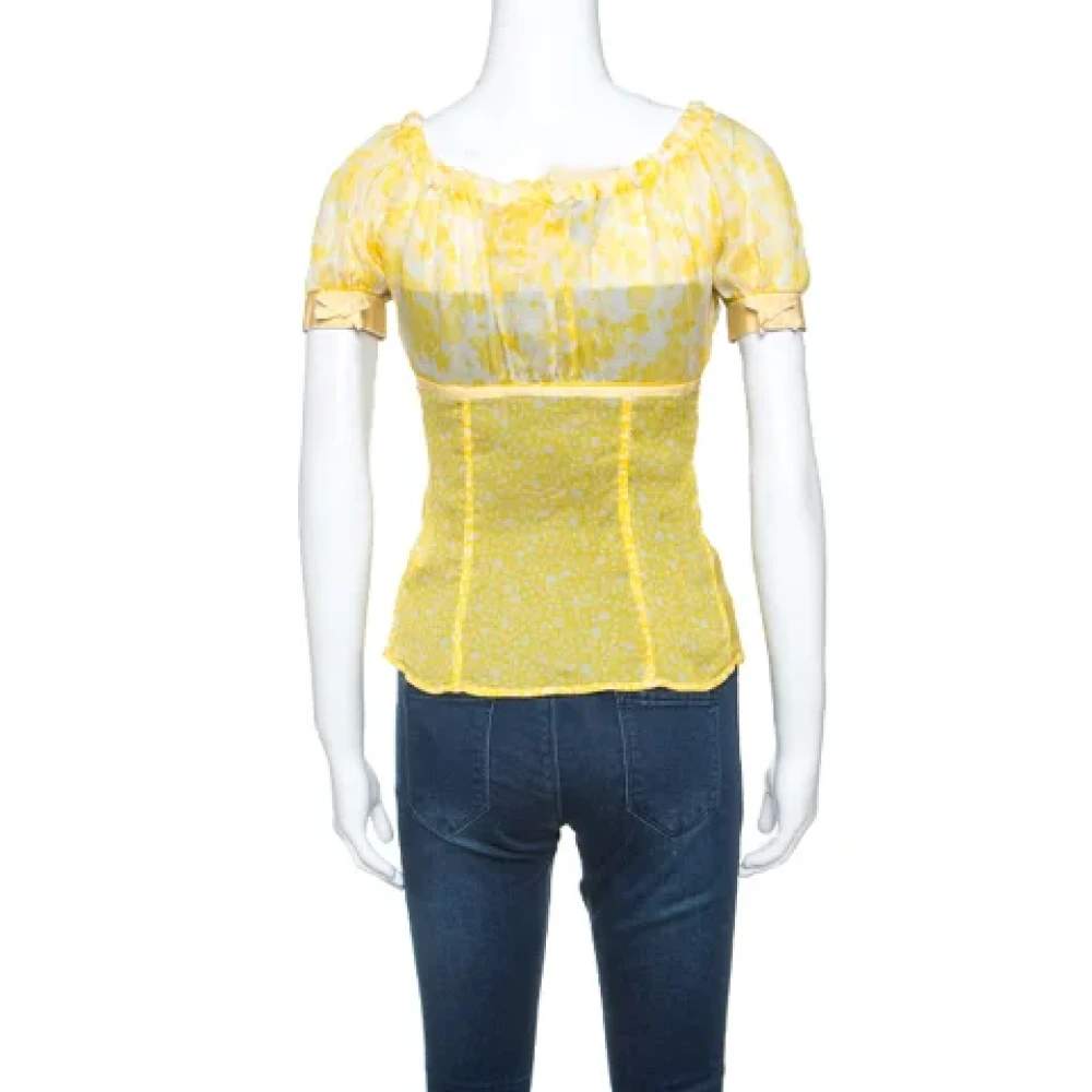 Dolce & Gabbana Pre-owned Silk tops Yellow Dames