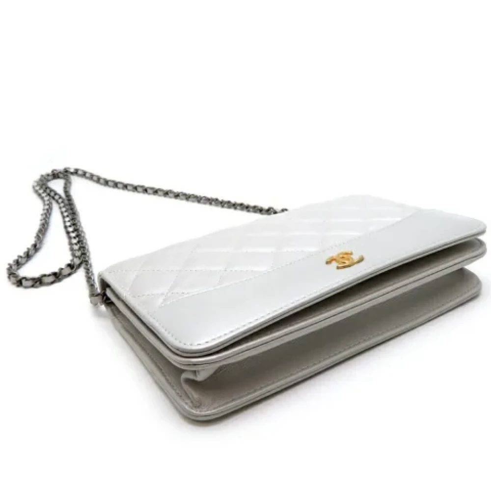 Chanel Vintage Pre-owned Leather shoulder-bags Gray Dames
