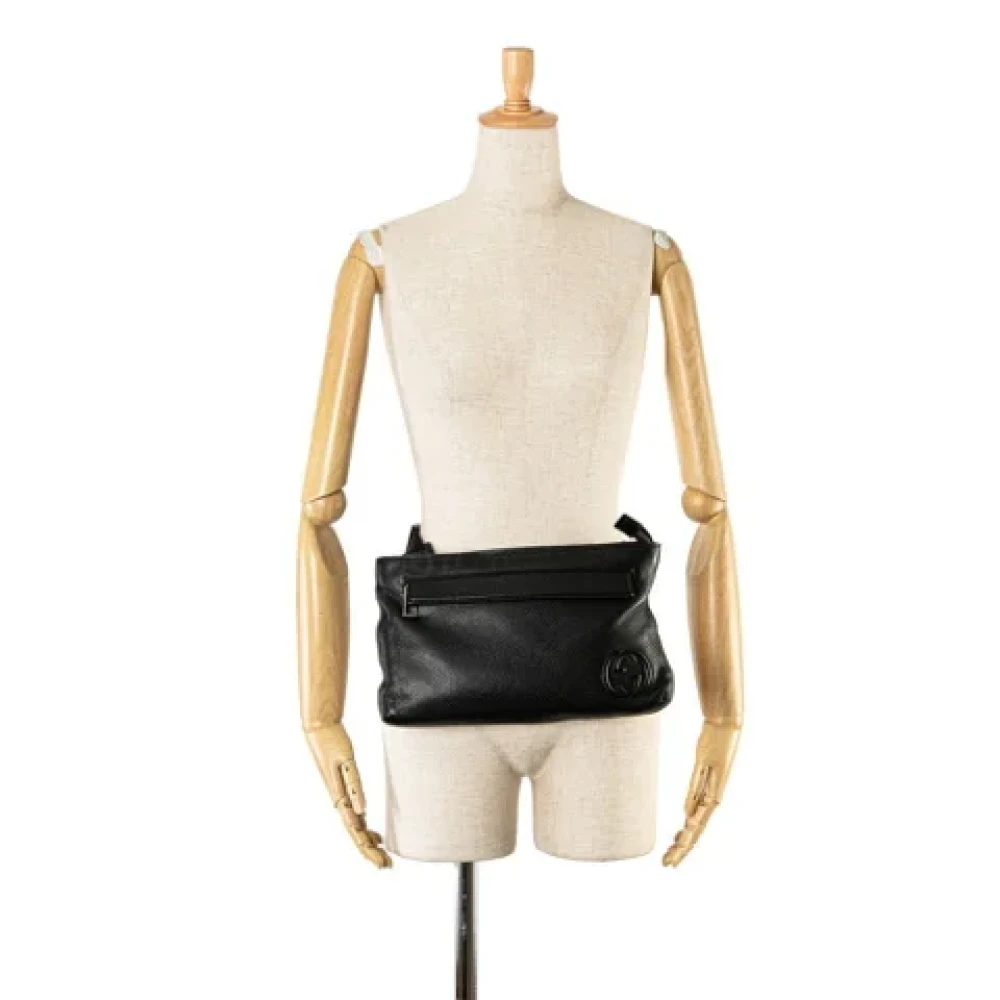 Gucci Vintage Pre-owned Leather crossbody-bags Black Dames