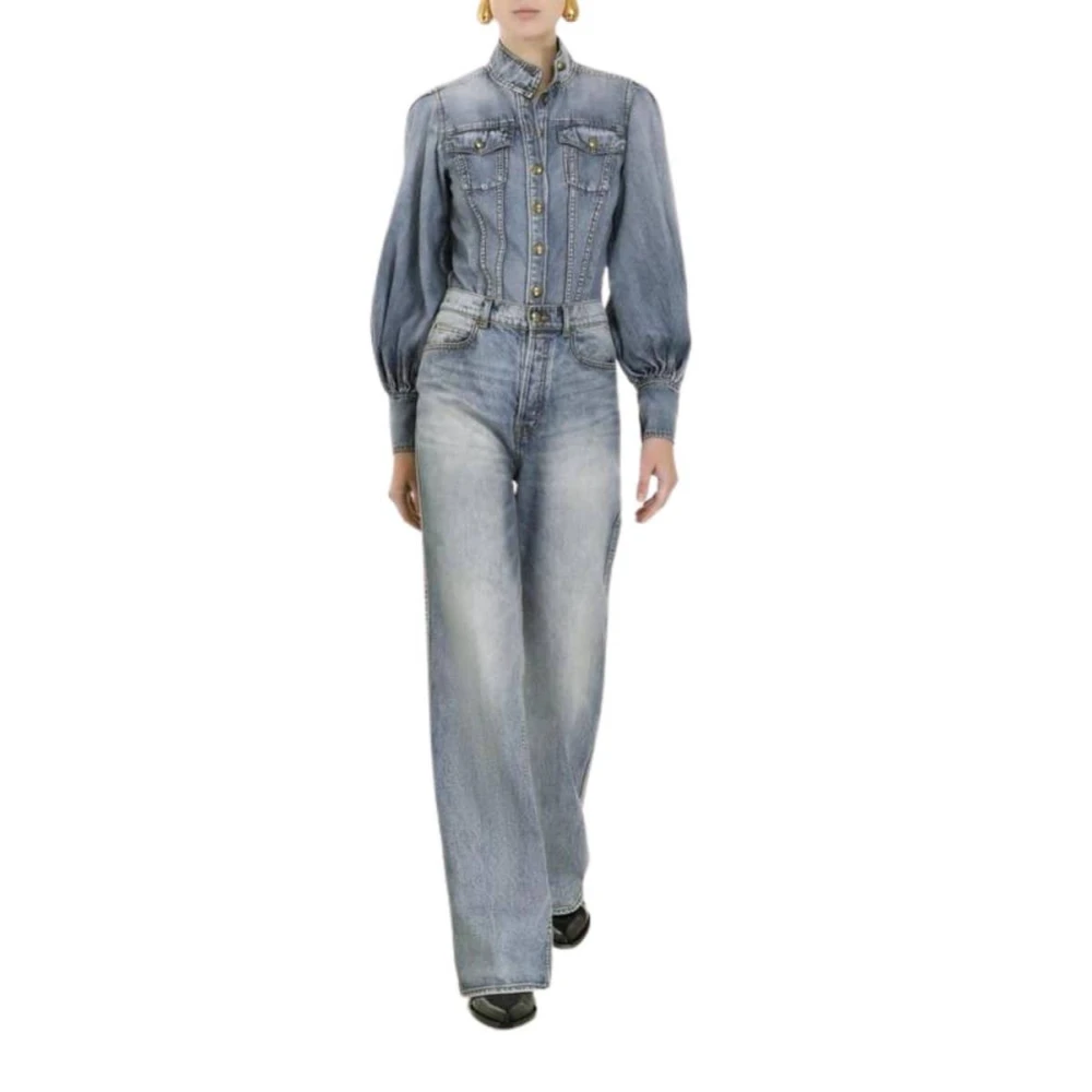Zimmermann Briny Blue Wide Straight Jeans Blue Dames