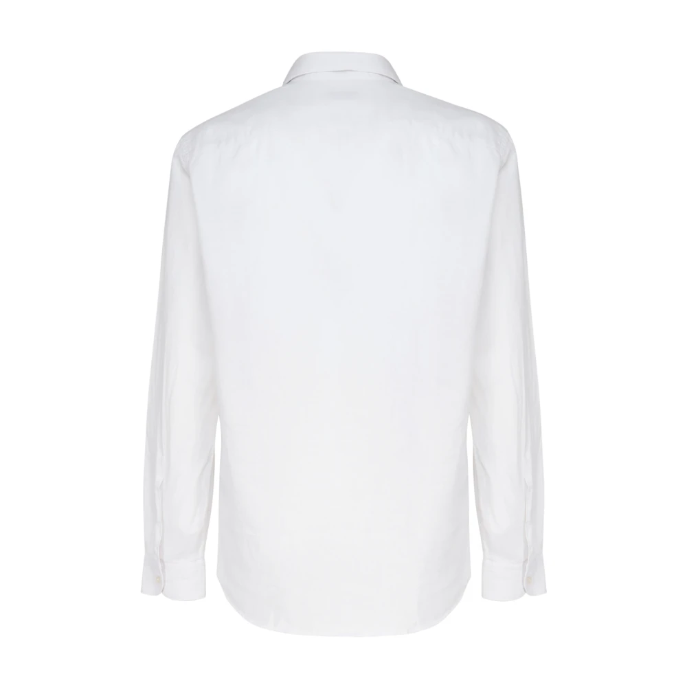 Fay Witte Polo Shirt Katoen Linnen Mix White Heren