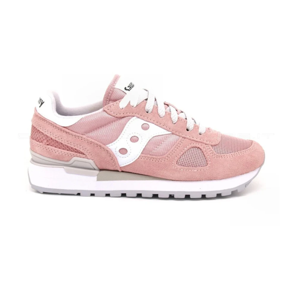 Saucony Originele Shadow Sneakers met Witte Inzetstukken Dames Schoenen Roze