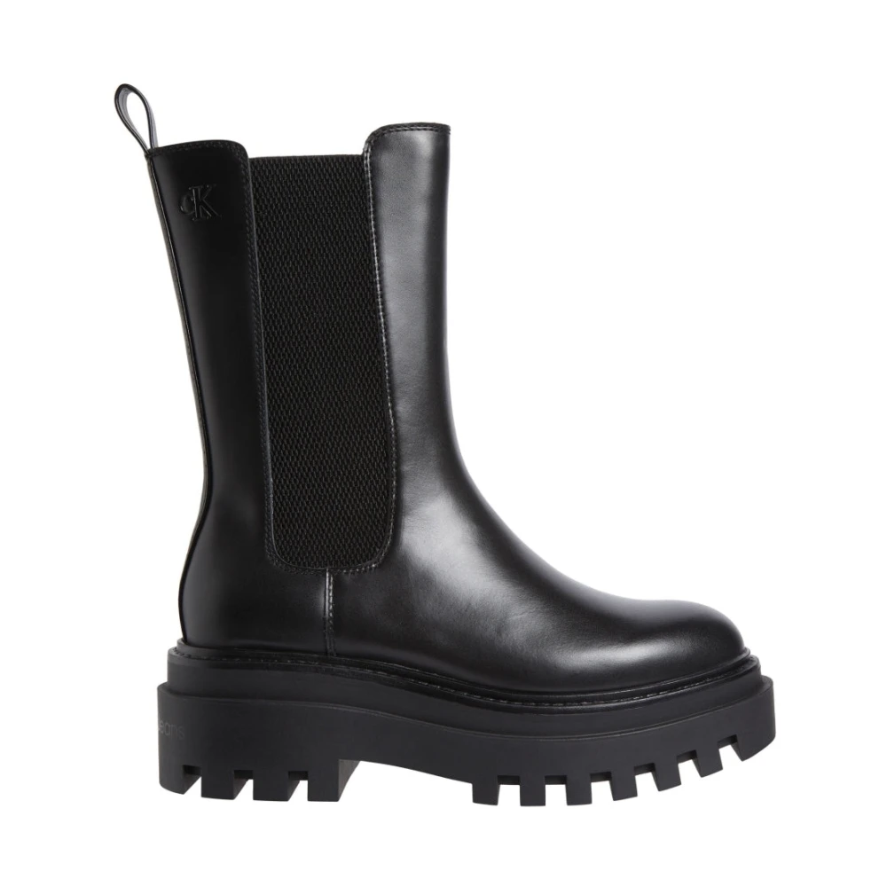 Calvin Klein Jeans Women's Black Chelsea Boots, 7 Uk, Flatform Chelsea Ankle Boots