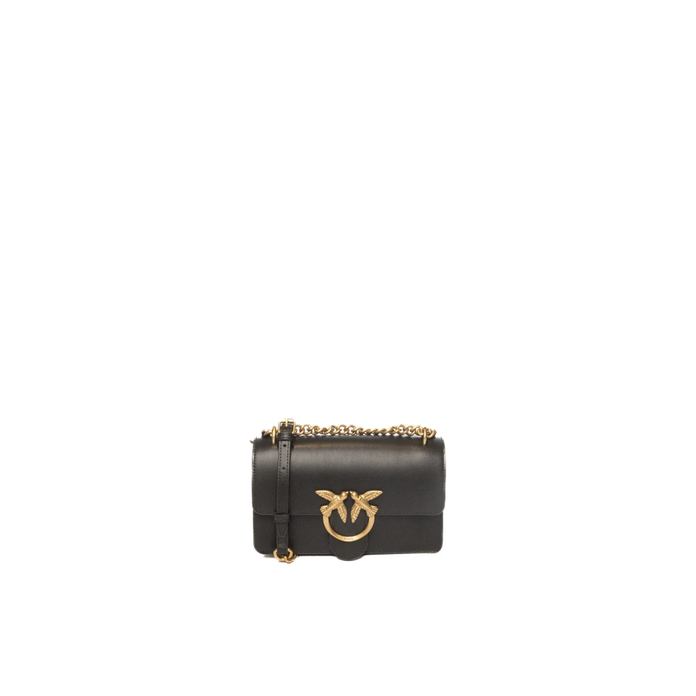Pinko Donna Nero/Argento Borsa Love Bag One Mini In Pelle - Immagine 5