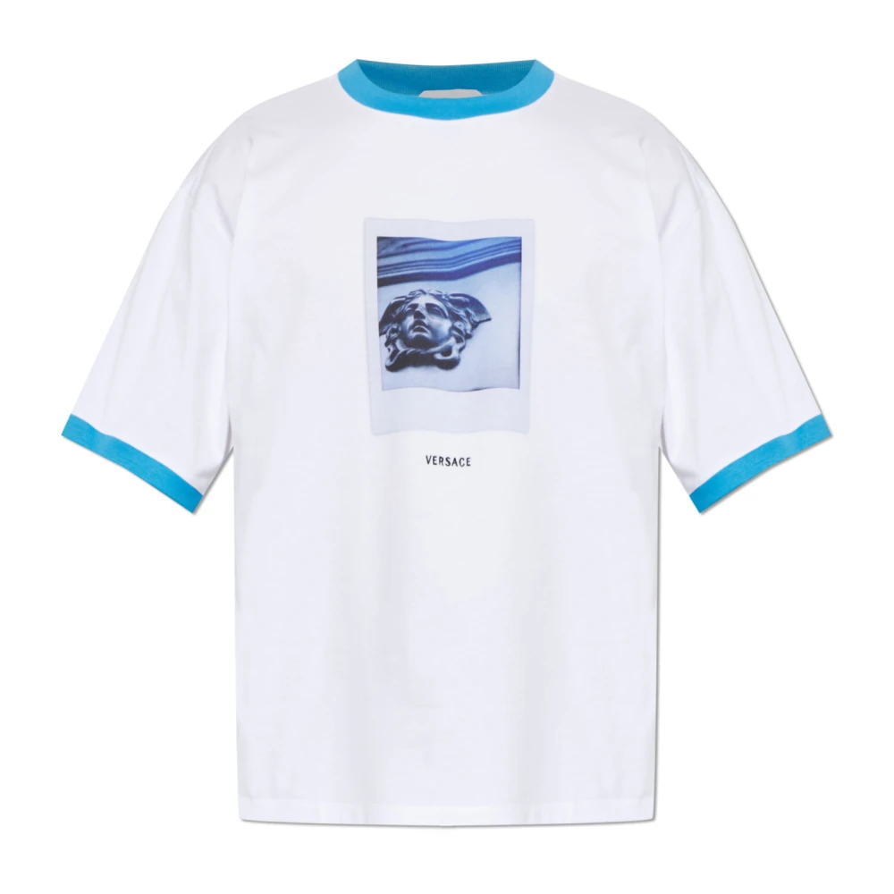 Versace Men's White T-Shirts, M, Printed T-Shirt