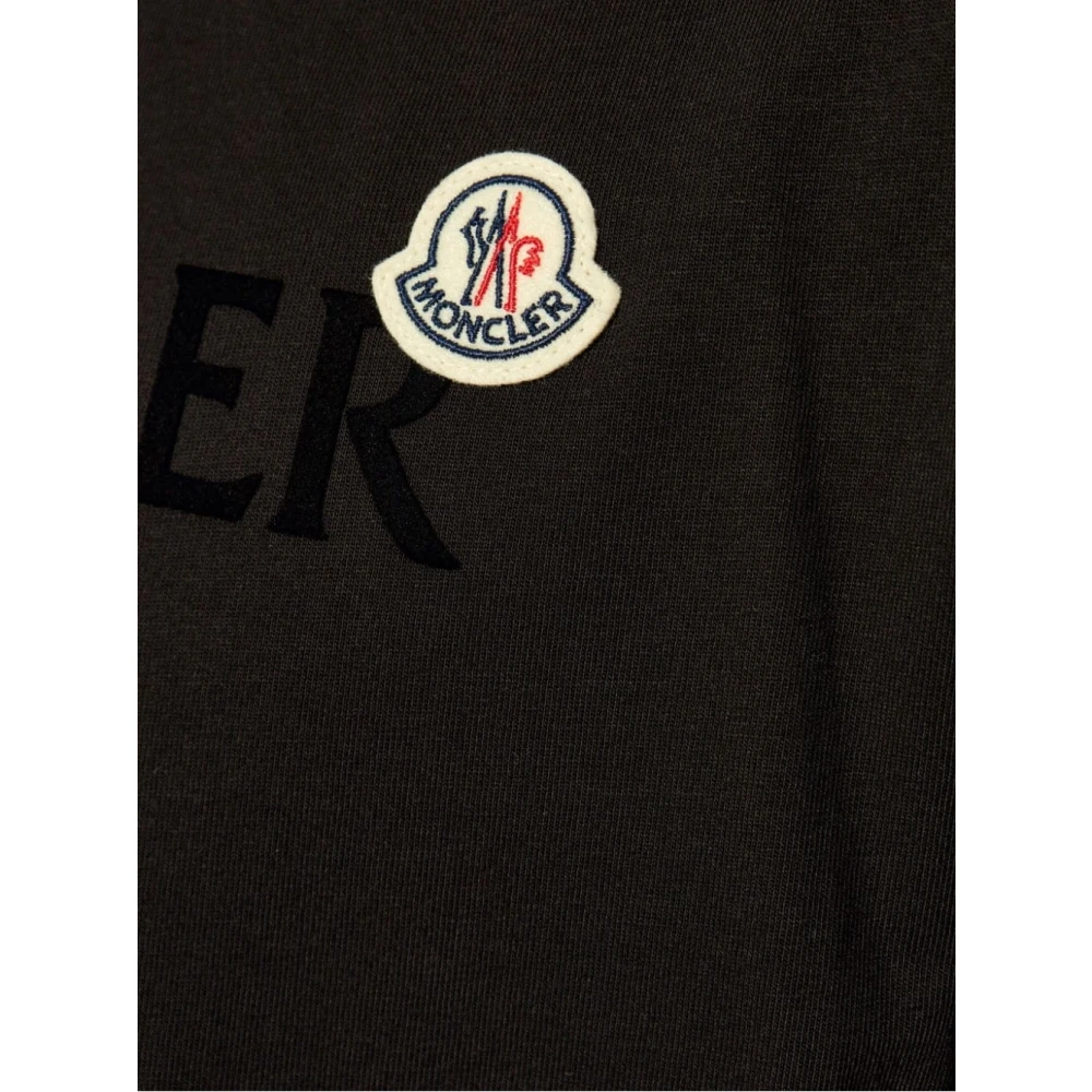 Moncler Korte mouw T-shirt van katoen Black Heren