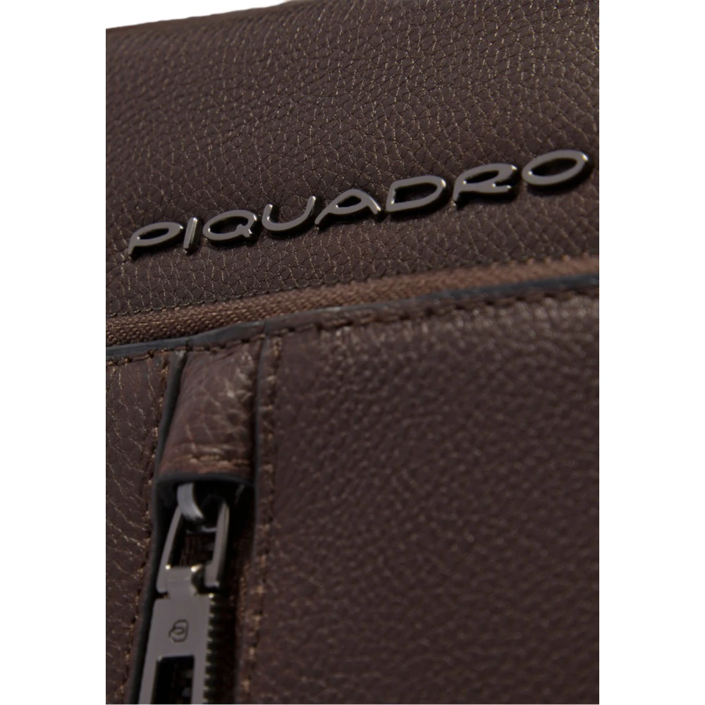 Piquadro Bruine Crossbody Tas met iPad en AirPods Zak Brown Heren