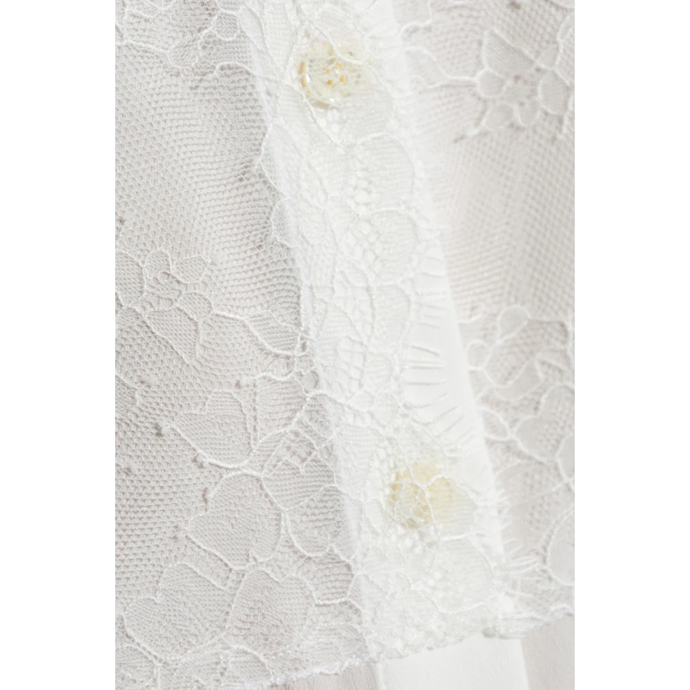 Helmut Lang Shirt met kanten inzet aan de voorkant White Dames