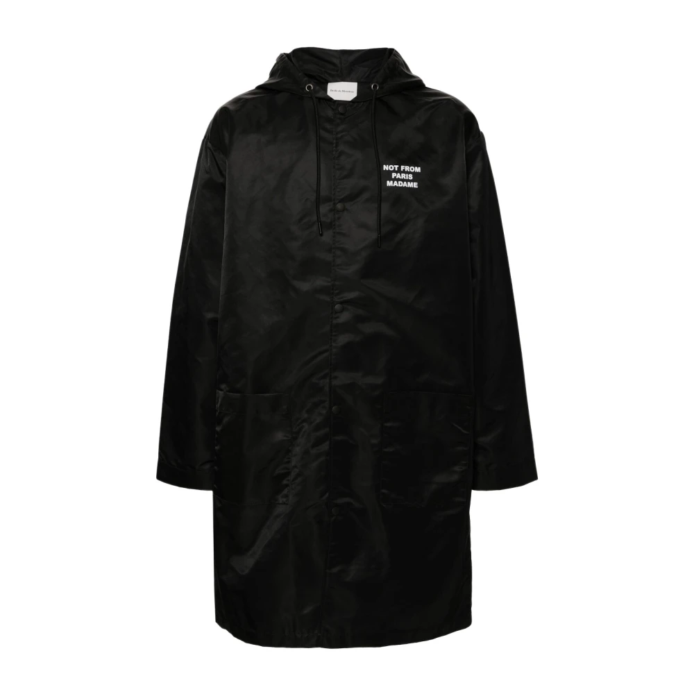 Drole de Monsieur Parka Jas met Slogan Print Black Heren
